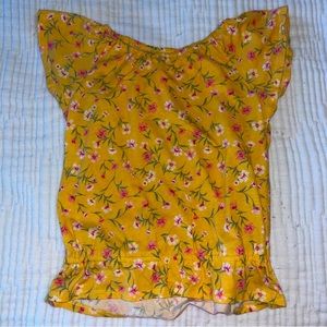 Children’s Place girls L flowery yellow long crop